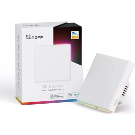 Resim T5-2gang Wifi Kablosuz Dokunmatik Anahtar, 2 Yollu Akıllı Duvar Anahtarı, Tam Dokunmatik, LED Işık, Alexa, Google Home, 10A/2400W ile Uyumlu Akıllı Duvar Zili Anahtarı 