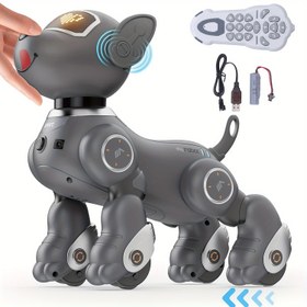 Resim Robotic Dog with Touch-Sensitive Features, LED Eyes, Music & Dance Capabilities - Etkileşimli Oyuncak Doğum Günleri, Noel, Cadılar Bayramı için | Şarj Edilebilir Pil, USB Şarj 