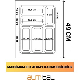 Resim ALMITAL 37x49 Cm. Antrasit Kaşıklık Ve Kepçelik 2'li Set (32x41 cm'e kadar kesilebilir) 