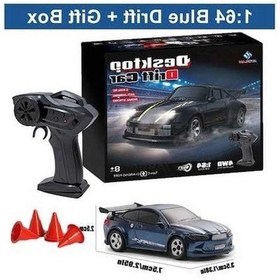 Resim Yezan01 1/64 1/43 Mini Drift Rc Araba 4wd Uzaktan Kumandalı Yarış Aracı Led Mavi Mavi 