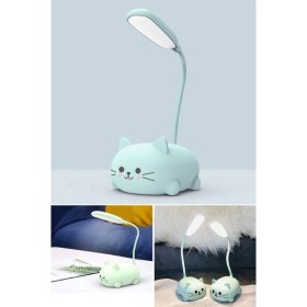 Resim Technosmart Usbli Kedi Figürlü Masa Lambası Hediyelik Gece Lambası Şarj Edilebilir Çocuklar Için 