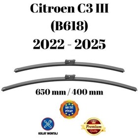 Resim Citroen C3 Iıı B618 2022 2023 2024 2025 Uyumlu Ön Cam Silecek Süpürgesi Takımı 650/400mm Silbak Sb2616c 