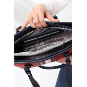 Resim Unique Crane Bags Şık Kırmızı Şeritli Kadın Omuz Çantası 