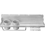 Resim Xinh Duvara Monte Pot Pan Raf Çok Fonksiyonlu Mutfak Kitaplık Depolama Raf Şişe Raflı Silverware Caddy Çatal Blokları Hang | Raflar ve sahipler (Gümüş) (Yurt Dışından) 