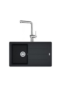 Resim Franke Basis BFG 611-86 Nero Granit Evye - Active Plus Doccia 2.0 Krom Batarya Seti 