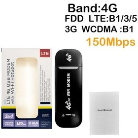 Resim 150 Mbps 4g Lte Kablosuz Yönlendirici Taşınabilir Wifi Hotspot 3600 Mah Geniş Usb 150mbps Black 