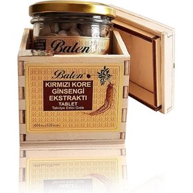 Resim Balen Tahta Kutu Kırmızı Kore Ginseng Ginsenk 600 MG X120 Tablet 