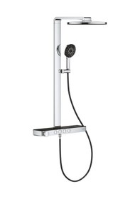 Resim Grohe Rainshower Aqua Pure Duvara Monte Termostatik Bataryalı Duş Sistemi Siyah/krom - 100964kı00 Siyah 