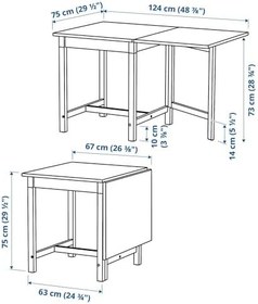 Resim IKEA PINNTORP Katlanır Mutfak Masası, Açık Kahverengi-beyaz, 2-4 Kişilik, Katlanabilir, 67/124x75 cm 