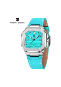 Resim Pagani Design Pd-ys019 37mm Japon Vh31 Kronograf Kuvars Saat Safir Kristal 50m Su Geçirmez Işıklı Deri Erkek Saati Turkuaz Diğer 