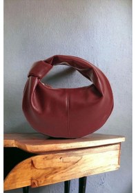 Resim Helen Düğümlü Bordo Cilt Trend Kadın Mini Bowl Bag Bordo Cilt Bordo 