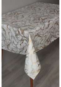 Resim Elyaf Silinebilir Pvc Muşamba Masa Örtüsü 1280-metalkmermer Altın 