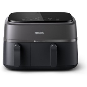 Resim Philips 2750W Panel Ekran Çift Sepetli Airfryer 9 Litre NA350/09 