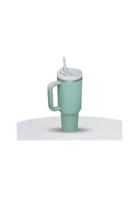 Resim Xindoker 40oz Paslanmaz Çelik Soğuk Saklama Bardak, Araç İçin Tutamaklı, Yeniden Kullanılabilir Pipet Ve 3 Konumlu Kapağıyla Yeşil 