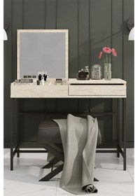 Resim Decormet Linda Makyaj Masası Travertine Safir Meşe 