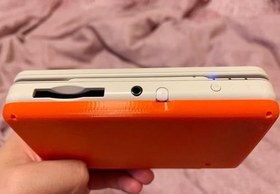 Resim DIY New3DS Ekstra Arka Klips Şarj Edilebilir Pil Paketi 4575 mAh Değiştirme, Nintendo Yeni 3DS El Konsolu ile Uyumlu, 15 Saat Uzun Ömürlü Güç Bankası, Turuncu Kapaklı Kılıf 