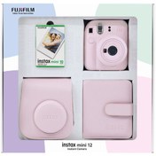 Resim Fujifilm Instax mini 12 Pembe Fotoğraf Makinesi 10'lu Film Kare Albüm ve Deri Kılıf Bundle Box 
