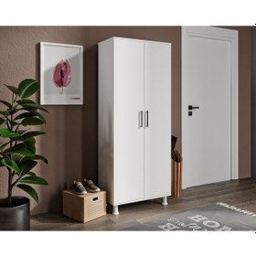 Resim Rosepal Mobilya Rüya 9 Raflı 2 Kapaklı Beyaz Ayakkabılık Beyaz 