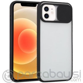 Resim Ally iPhone 12 6.1 Kamera Lens Korumalı Sürgülü TPU Şeffaf Kılıf 