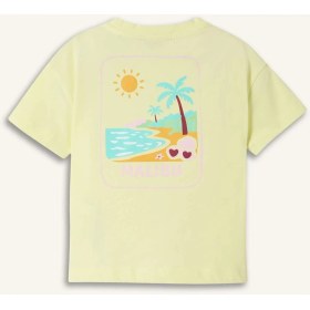 Resim DeFacto Relax Fit Palmiye Penye Kısa Kollu Açık Yeşil Tişört Kız Bebek H8229A526SM 
