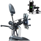 Resim Motosiklet X Şekli Alüminyum Alaşımlı Telefon Braketi 5v 2.1a Telefon Şarj Cihazı Diğer Diğer 