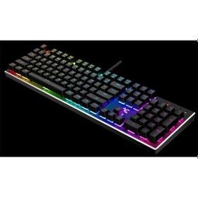 Resim Led Işıklı Oyuncu Klavye Gökkuşağı Renkleri Versatile Ubs Kablol 