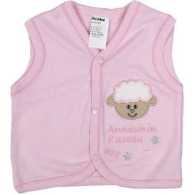 Resim Agesangels Bebek Pembe Kuzu Desenli Yelek 