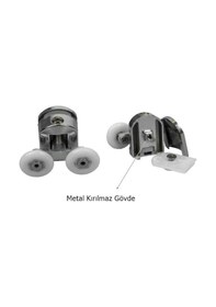 Resim Duşakabin Tekerleği Metal Gövdeli Krom 4 Lü Set Teker Çapı 24 Mm Krom 
