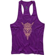 Resim Bluu Owl Fitness Gym Tank Top Sporcu Atleti Mor 