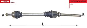 Resim MGA 70809 | Aks Sağ Peugeot: 301 Citroen C-Elyzee 1.6 HDI (21×24×881,5mm) 
