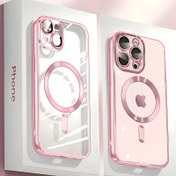 Resim Yumuşak, şeffaf malzemeyle üretilmiş, manyetik özellikli ve kamera lens koruyuculu, for iPhone modelleri 12, 13, 14, 15 ve 16 Pro Max için tasarlanmış, premium kablosuz şarj telefon kılıfı. 