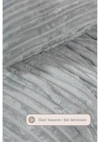 Resim Elart Mateo Battaniye Seti Çift Kişilik Wellsoft 3 Parça 230x250 Cm Gri Gri 