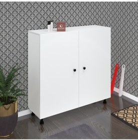 Resim Kenzlife Ayakkabılık Merkub6 Byzbyz 98 100 32 Kapaklı 6 Raflı 30 Çift Ayakkabı Kapasitesi Ahşap 