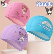 Resim Sanrio Kuromi Uzun Saçlar İçin Yüzme Bone - Kulak Koruma & Güneş Şapkası, Sevimli Karakter Tasarımı, UV Korumasız, Pastel Renkler Yazlık, Kamp, Plaj, Paskalya, Mezuniyet Partileri, Eğlenceli Desen, Nefes Alabilen Malzeme 