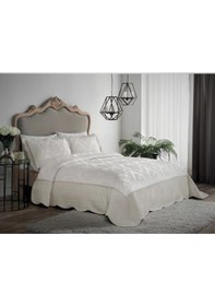 Resim Taç Yatak Örtüsü Seti Happy Days Polar Tek Kişilik June Ekru 