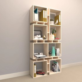 Resim Rafkestir Ozy Suntalam Kitaplık ( 86 x 178 cm ) Krem ( Parlak ) 