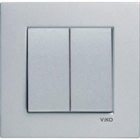 Resim Viko Artline Novella Gümüş İkili Anahtar Komütatör Çerçeveli 