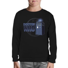 Resim Doctor Who - Phone Box Siyah Çocuk Sweatshirt 