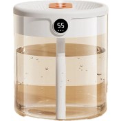 Resim H2O Hava Nemlendiricisi 2l Kapasite LCD Nemi ile Çift Memul Ekran Iletişim Yağı Difüzör Taşınabilir Usb, Beyaz (Yurt Dışından) 