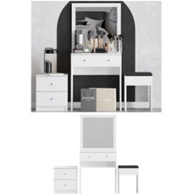 Resim Decormet Nice Makyaj Masası Beyaz Beyaz 