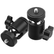 Resim Konesam Q29 Alüminyum Küçük Top Kafa 360 Döner 1/4 İnç Vida 1,5kg Yük Taşıma 2'li Paket 