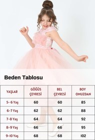 Resim SYNER Kız Çocuk Tüllü Abiye Elbise Mezuniyet Düğün Davet Prenses Model-ABY-009 