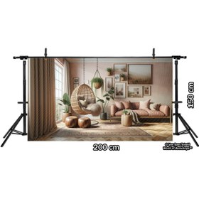 Resim Venspor Modern ve Konforlu Salon Arkaplanı, 200x150cm, Fon, Duvar Örtüsü 