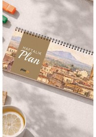 Resim Tarihsiz Spiralli Haftalık Masaüstü Planlayıcı - Mardin - 10x30 Cm Plango Turkuaz 