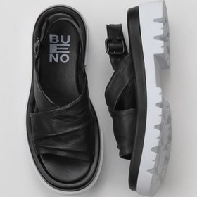 Resim Bueno Shoes Siyah Deri Kadın Düz Sandalet 01wu7303 