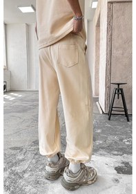 Resim Krem Cozy Premium Basic Paça Lastik Eşofman Krem 