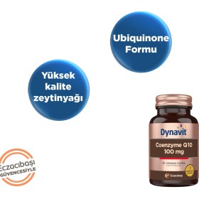 Resim Dynavit Coenzyme Q10 100 Mg 30 Yumuşak Kapsül - Kalp - KoenzimQ10 - Ubikinon 