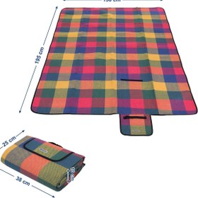 Resim Genel Markalar Isı Izoleli Su Geçirmez Piknik Örtüsü, Taşıma Saplı Plaj Örtüsü, Gcm50c, 195 X 150 Cm 