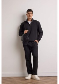 Resim Defacto Regular Fit Beli Bağcıklı Cepli Düz Paça Kalın Eşofman Altı D7836ax25aubk81 Siyah 
