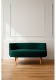 Resim Azra Mobilya Sydney Modern İkili Koltuk Kanepe Modern Welsoft Yumuşak Kumaş Yeşil Yeşil 